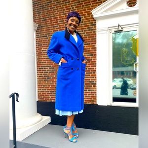 Vintage Wool Double Breasted Trench Coat Jacket